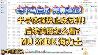 绝不马后炮，完美验证！半导体强势止跌反弹，后续美股怎么看？MU、SNDK、海力士怎么看？