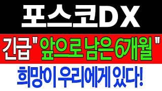 [포스코DX 주가전망] 💥집중💥긴급 "앞으로 남은 6개월" 희망이 우리에게 있다! #포스코dx주가전망 #포스코dx목표가 #포스코dx