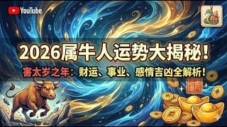 2026属牛人运势大揭秘，害太岁之年：财运、事业、感情吉凶全解析