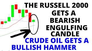 Crude Oil Gets a Bullish Hammer as the Russell 2000 Gets a Bearish Engulfing with Bearish Divergence