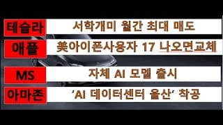 [News] 테슬라(Tesla), 애플(Apple), 마이크로소프트(MS), 아마존(Amazon)