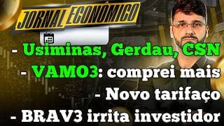 🕕💲JORNAL ECONÔMICO - Siderúrgicas brilham na bolsa. Comprei mais VAMO3. Brava energia perde a linha