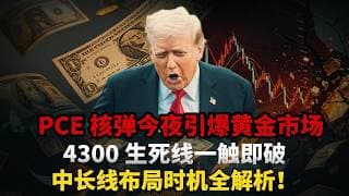 今夜 PCE 通胀核弹来袭，4300 生死线一触即破，美联储加息预期拉满，多空决战谁能笑到最后？附多空精准操作策略！#黄金#白银
