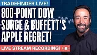 TradeFinder LIVE! 800-Point Dow Surge & Buffett's Apple Regret!   #stocks #elliottwave
