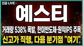 [예스티 주가전망] 한미반도체·원익IPS 주목 ! 신고가 직행 분기점 "어디" 까지 날아갈것인가?