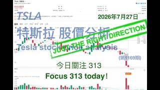 TSLA 特斯拉 股票价格走势的分析 2026年7月27日（第1169期） #Tesla #K线技术分析