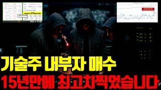 🔥 기술주 내부자 매수가 15년 중 최대로 증가했습니다! 오늘 영상 꼭 보세요