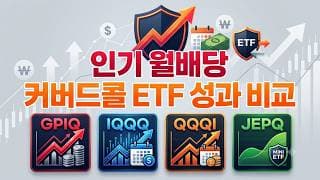 GPIQ IQQQ QQQI JEPQ 월배당 커버드콜 수익률 비교