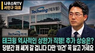 [테크윙 주가전망] 테크윙 역사적인 상한가 직행! 추가 상승은? 당분간 꽤 쎄게 갈 겁니다 다만 '이건 '꼭 알고 가세요 #테크윙