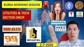ENGLISH VIDEO - KLSE BURSA MORNING SESSION | 2-7-2026 | UTILITIES & TECH SECTOR DROP| 99SMART MRDIY
