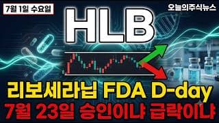 [HLB 주가 전망] 리보세라닙 FDA 7월 23일 D-day…"승인이냐 급락이냐 운명의 갈림길" #HLB주가전망 #HLB목표가 #HLB