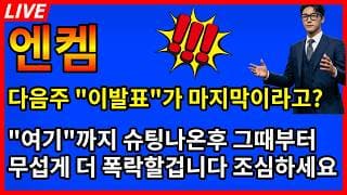 [엔켐 주가전망] 🚨주말 대참사!!? 다음주 이발표가 마지막? 여기까지 슈팅후 무섭게 더 폭락나옵니다 조심!