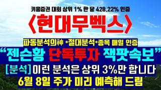 《파동분석의神》 현대무벡스 "젠슨황 단독투자 잭팟속보" ※주주분들 필수 시청하세요 6월 8일 주가 미리 예측해 드림