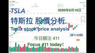 TSLA 特斯拉 股票价格走势的分析 2026年6月16日（第1142期） #Tesla #K线技术分析