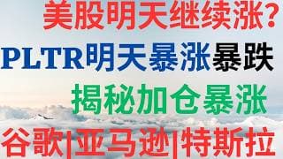 美股1161|美股明天继续涨?PLTR明天财报是暴涨还是暴跌?揭秘加仓暴涨!亚马逊能追吗?谷歌还能涨吗?特斯拉甩出三颗核弹! #pltr #amzn #googl #tsla #美股分析