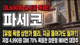 [파세코 주가 전망] 유럽 폭염에 창문형 에어컨 대장주 불붙었다 #파세코