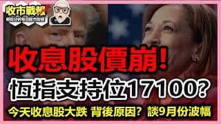 【收市戰報-776】收息股散貨？為何今天收息股傳統股全部崩盤？因為什麼原因？談談恆指支持位和9月份波幅！20204-09-09