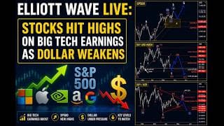 Elliott Wave Live: Stocks Hit Highs on Big Tech Earnings as Dollar Weakens #Elliottwave