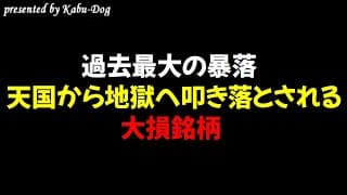 【過去最大の暴落】天国から地獄へ叩き落とさる大損銘柄