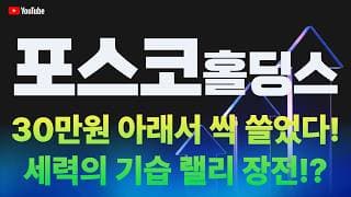 [포스코홀딩스 주가전망] 30만원 아래서 싹 쓸었다! 세력의 기습 랠리 장전!?