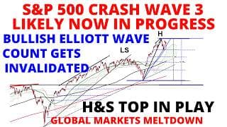 CRASH Wave 3 Likely Now in Progress for S&P 500 & NASDAQ 100 - The Bullish EW Count Gets Invalidated