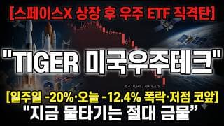 [TIGER 미국우주테크 주가 전망] 스페이스X 상장 후 직격탄, 저점 9,475원 지킬까 #TIGER미국우주테크주가전망 #TIGER미국우주테크목표가 #TIGER미국우주테크
