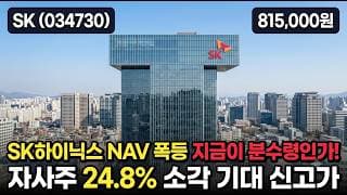 [SK] 92만 사상최고가 후 -5% 급락 - SK하이닉스 시총1위 수혜 과열 #SK