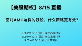 【美股期权】8/15日直播(低分版)，AMC妖股，什么策略最有效？