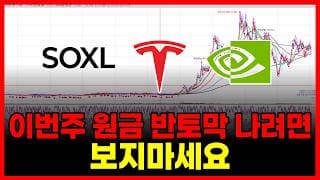 이번주 원금 반토막 나고 싶나요? (테슬라 인텔 엔비디아 SOXL 아이온큐 팔란티어