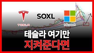 테슬라 여기만 지켜준다면 ( SOXL 마이크로소프트 팔란티어 뉴스케일파워 아이온큐 ...