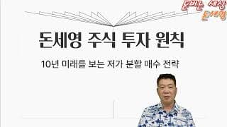 돈세영 주식 투자 원칙 10년 미래를 보는 저가 분할 매수 전략!