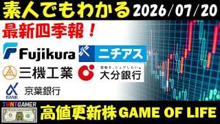 【明日のテンバガー株】高値更新株の最新四季報！フジクラ！ニチアス！三機工業！大分銀行！京葉銀行！【20260720】