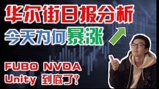 FUBO Unity NVDA  到底了么  PLTR OPEN 三角整理形态 DKNG DOCU QS SPCE SHOP 股票 华尔街日报怎么解释今日暴涨？｜ 美股股票｜美股投资入门