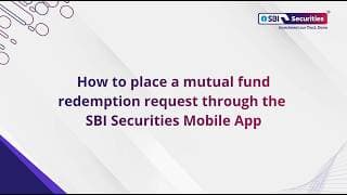 How to place a mutual fund redemption request through the SBI Securities mobile app?