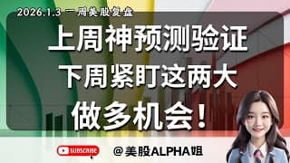 【美股Alpha姐】2026.1.3 美股复盘｜上周神预测回调点位，回调结束了吗？下周怎么看？｜别只盯着美股，紧盯这两大资产，做多机会已显现！