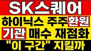 [SK스퀘어 주가 전망] (장마감) SK하이닉스 주주환원! "기관 매수" 다시 붙었다? 주주님들 고점권 차익매물, 대응 기준 잡아드립니다.