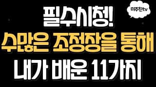 수많은 조정장을 통해 내가 배운것들