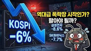 역대급 폭락장 시작인가? 코스피 -6% 하락! 매도 사이드카 터진 진짜 이유와 향후 전망