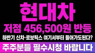 [현대차 주가전망] (긴급) 저점 반등 "하반기 신차·로보틱스" 여기서부터 들어가도된다? 주주분들 필수시청 바랍니다.
