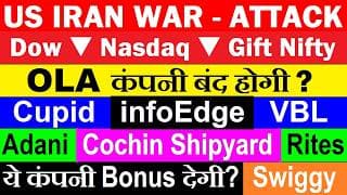 फिरसे हमले शुरू 😭 Dow🔻Nasdaq🔻Gift Nifty🔴Crude Oil🚀🔴Cupid🔴infoedge🔴vbl🔴swiggy🔴rites🔴bonus🔴adani🔴smkc