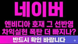 [네이버 주가 전망] (속보) 엔비디아 호재 "그 선반영" 차익실현 폭탄 더 빠지나?