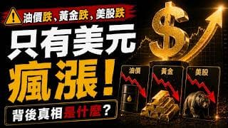 美股黃金原油全跌只有美元在漲，美元瘋漲！黃金、美股、原油全崩了？背後真相震驚市場！別急著抄底黃金！美元正在下一盤大棋