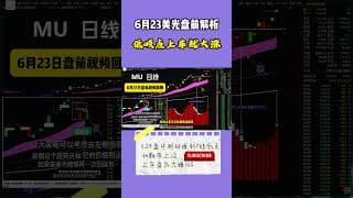 股票｜美股｜投资｜💥6.23盘前美光点位精准预测，盘后大赚16%！更多内容观看今日盘前解析#shorts  #美股#牛股#k线  #道指 #投资入门 #理财方法 #股票#k线 #均线#短线#美光