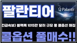 [팔란티어 주가분석] 긴급속보) 블랙록 1015만 달러 규모 롱 콜옵션 매집. 콜옵션 풀매수!! #팔란티어 #팔란티어주식