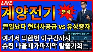 [계양전기 주가전망] 🚨큰일났따 현대차 공급 vs 408억 유상증자 여기서 딱한번 이구간까지 슈팅나올때가 마지막 탈출기회