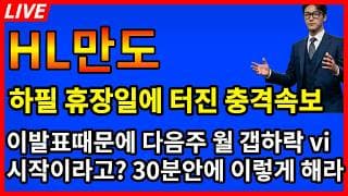 [HL만도 주가전망]🚨큰일났다 하필 휴장일에 이게  터진다고? 이발표때문에 다음주 월 갭하락vI?