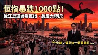 恒指暴跌1000點！從江恩理論看恒指、美股大轉折! 小龍：留意這一個關鍵位.....(中文字幕)