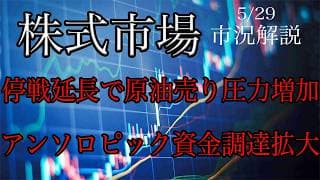 5/29【米国市場】停戦延長で原油の売り圧力増加！アンソロピックは設備投資投資拡大！