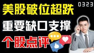 美股破位但超跌了，重要缺口支撑将发生大反弹？｜ 美股解析 ｜  美股技术分析 ｜ 美股个股点评