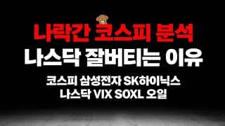 나락간 코스피 삼성전자 SK하이닉스 분석, 나스닥이 잘 버티는 이유
